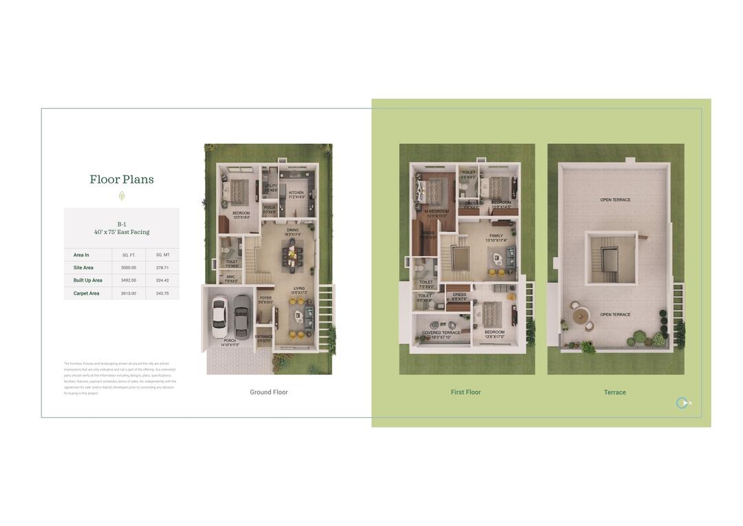 Adarsh Sanctuary,Kodathi,Bengaluru- 4BHK Floor Plan