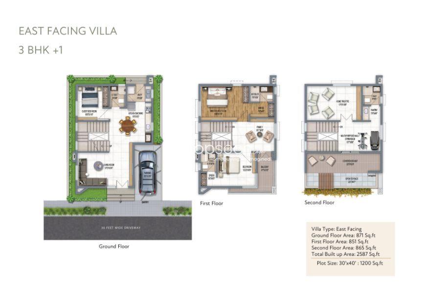 DSR Elixir,Seegehalli,Bengaluru- 3BHK Floor Plan