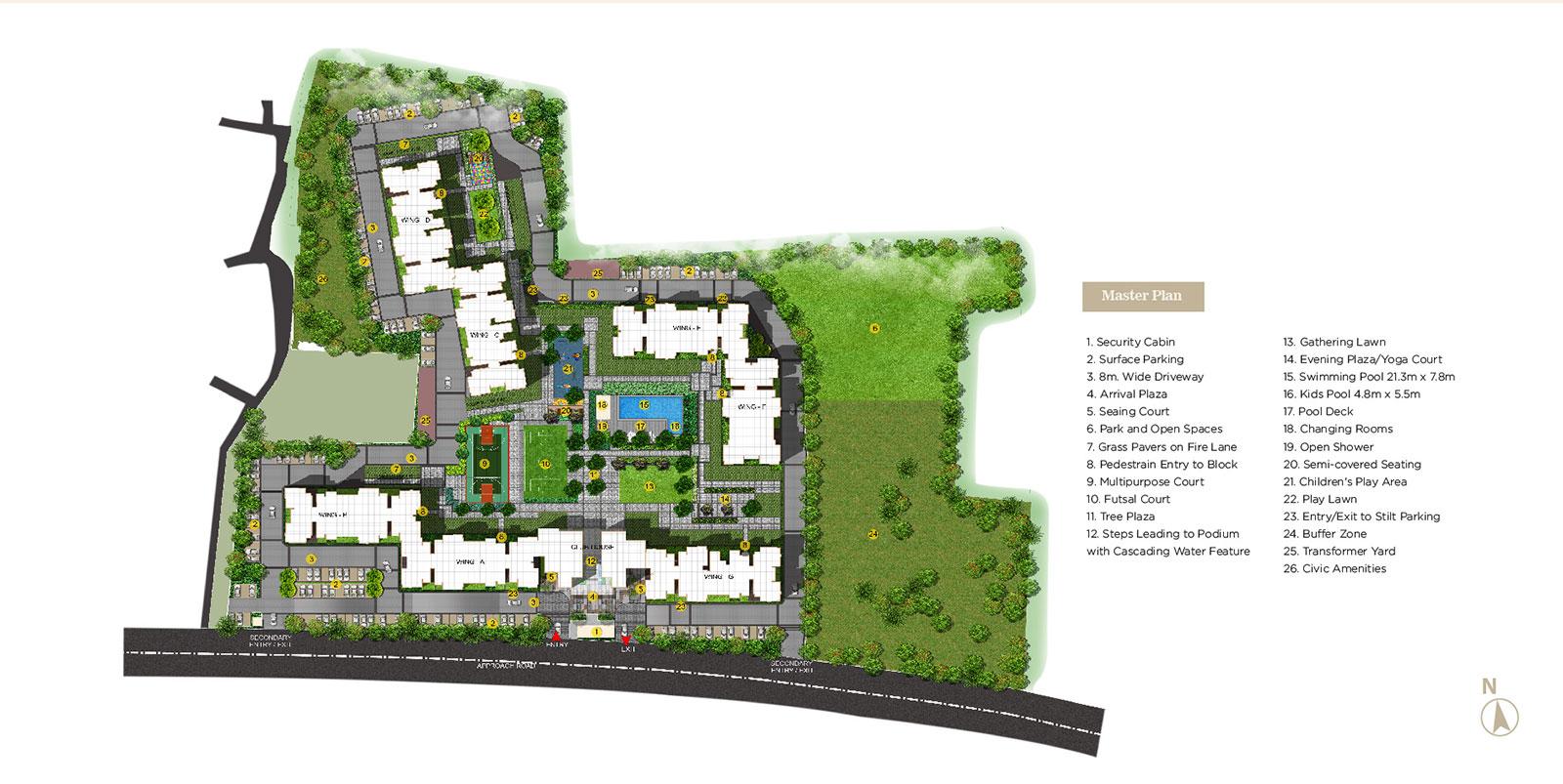 Ajmera Lugaano - AB Wing,Yelahanka,Bengaluru- Master Plan