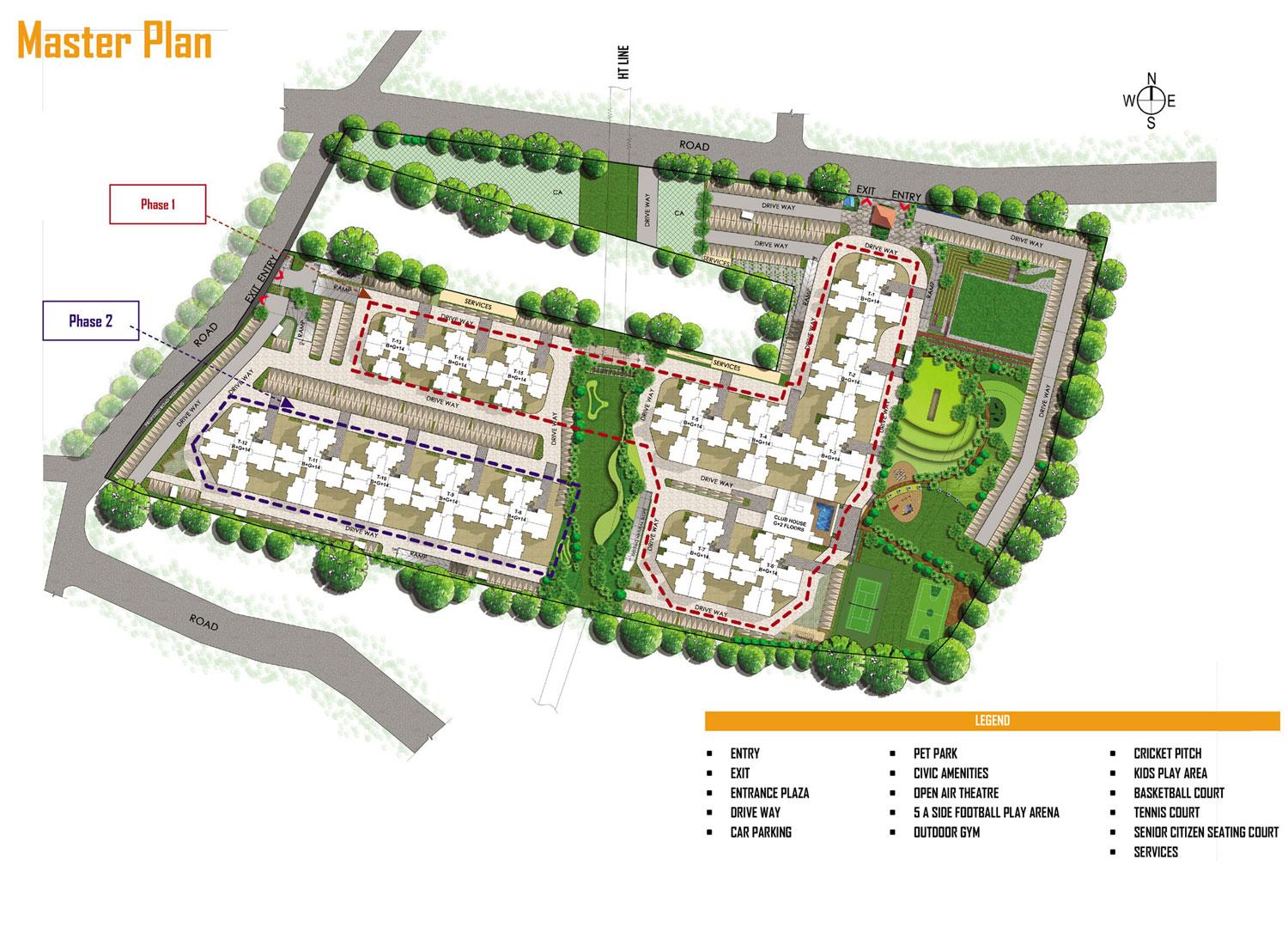 Prestige Primrose Hills Phase 1,Uttarahalli,Bengaluru- Master Plan