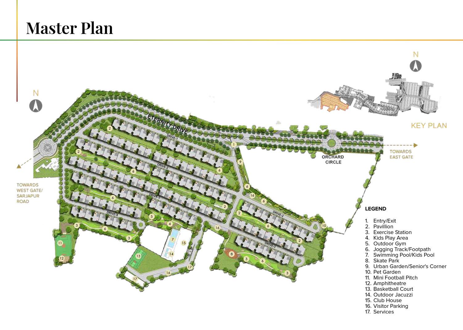 Aspen Greens at The Prestige Park,Sarjapur Road,Bengaluru- Master Plan